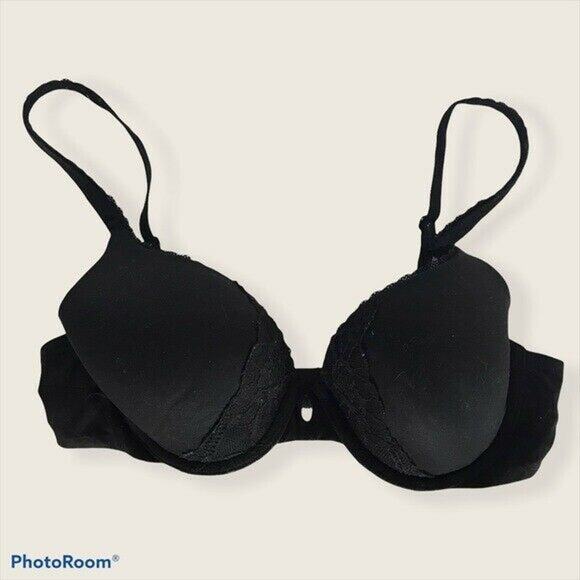 Victoria's Secret 34C Black Perfect Shape Bra Underwire Support Extra Padding - Picture 1 of 6